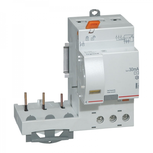 BLOC DIF adapt DX3 - vis - 3P - 400 V~ - 40 A - type AC - 30 mA