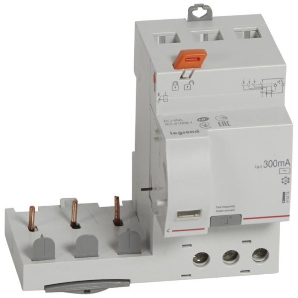 BLOC DIF adapt DX3 - vis - 3P - 400 V~ - 40 A - type AC - 300 m