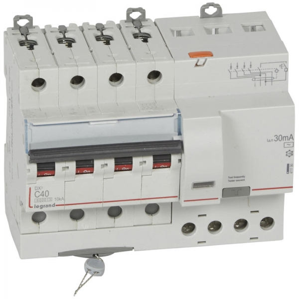 DISJ DIF 4P 40A C 30mA AC 6000A/10KA