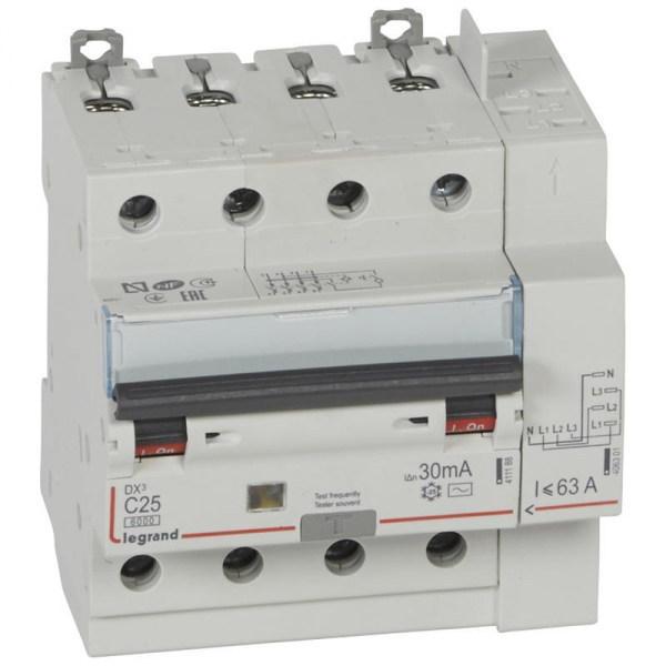 DISJ DIF 4P C25 6000A AC 30MA TGA