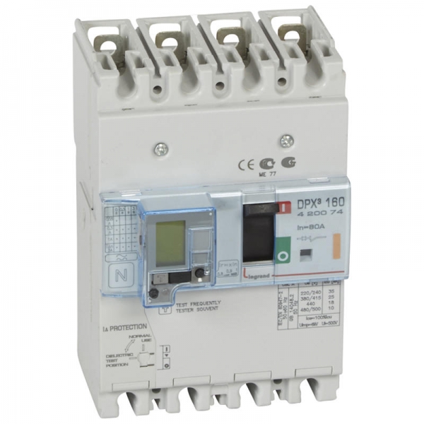 DPX3 160 MT+DIFF 4P 80A 25KA