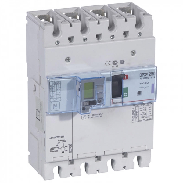DPX3 250ELE+ DIFF 4P 100A 50KA