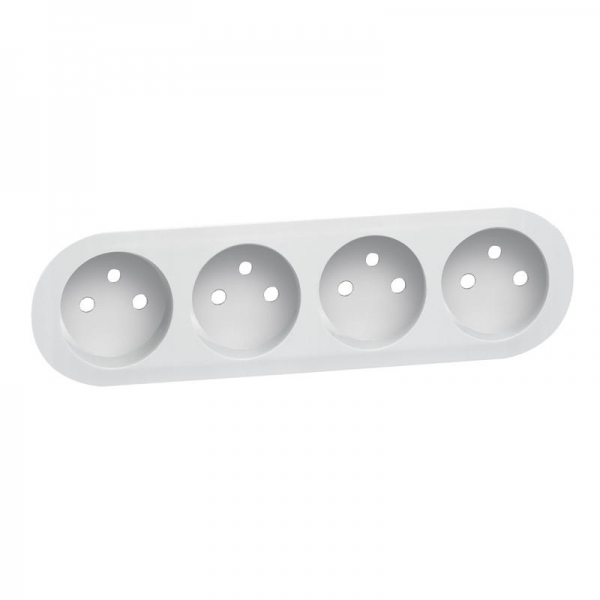 Enjoliveur Céliane - prise 4 x 2P+T standard précablée compacte
