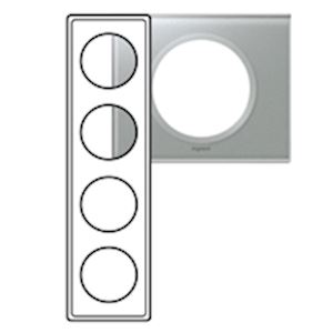 PLAQUE MAT 4P VERRE TITANE