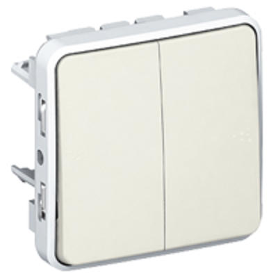 Double va-et-vient Prog Plexo composable Blanc - 10 AX