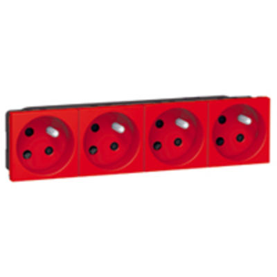 Prise multi supports Prog Mosaic - 4x2P+T à détrompage à 45° - 8