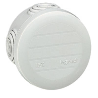 Bte ronde - Ø 60/h 40 étanche Plexo Gris - embout (4) -IP55/IK07