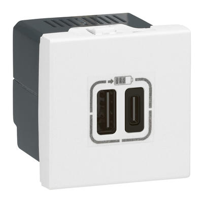 MOD CHARGEUR 2 USB TYPE C BL