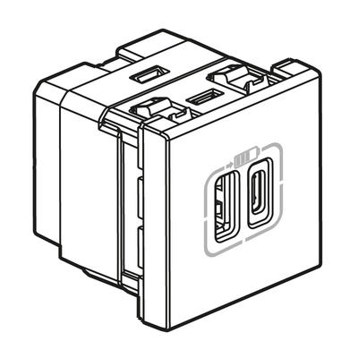 MOD CHARGEUR 2 USB TYPE A+C AL