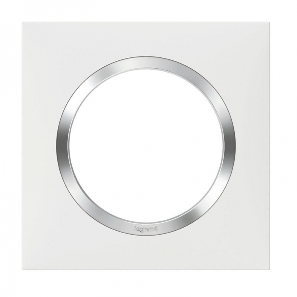 PLAQUE 1P BLANC CHROME
