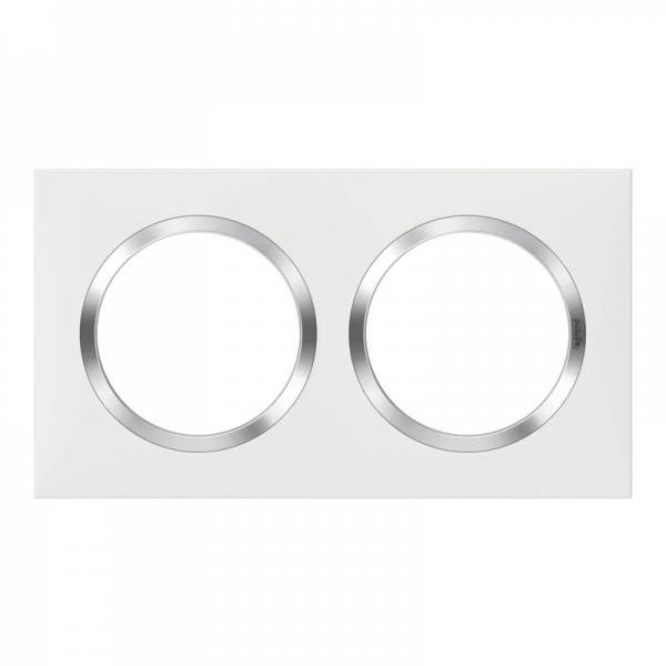 PLAQUE 2P BLANC CHROME