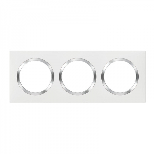 PLAQUE 3P BLANC CHROME