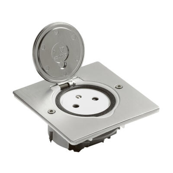 2P+T FB SOL CARRE INOX BROSSE