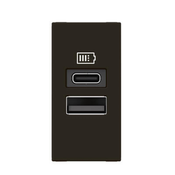 CHARG 1M 2USB A+C 15W NOIR