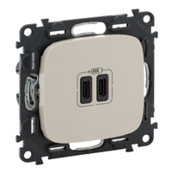 VALLURE ΠΡ 2ΧUSB ΦΟΡΤ ΤΥΠ C 3000MA IVORY