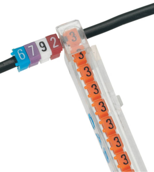 Repère CAB 3 pour filerie 0,15 à 0,5 mm² - chiffre 3 - orange