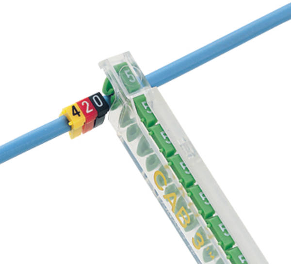 Repère CAB 3 pour filerie 4 à 6 mm² - chiffre 5 - vert