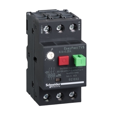 motor disjoncteur GZ1 - 3 poles 3d - 0.16..0.25A - thermomagnetic trip unit