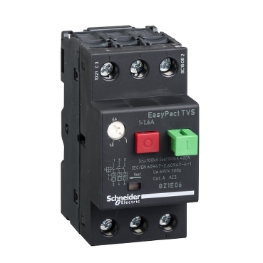 motor disjoncteur GZ1 - 3 poles 3d - 1..1.6A - thermomagnetic trip unit