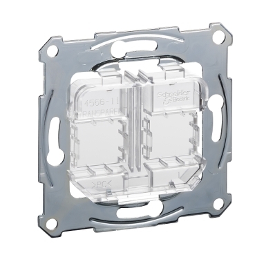 Méca RJ45x2 Keystone transp.