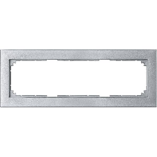 M-PLAN frames, 3-gang without central bridge pieces, aluminium