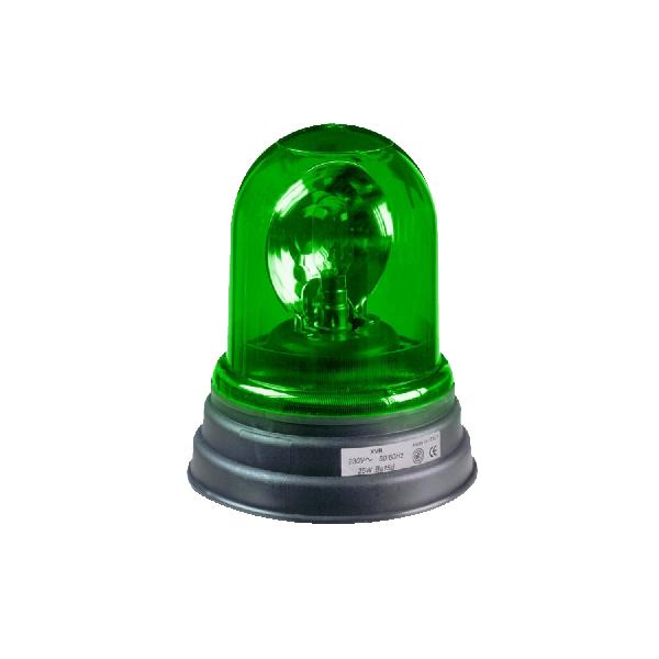feu à miroir rotatif vert 25 W 120 V CA