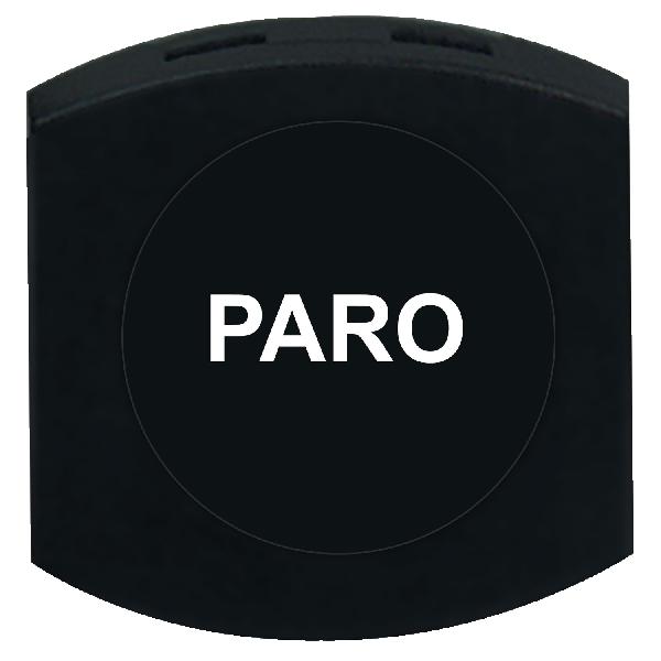 black cap marked PARO for square non illuminated pushbutton Ø16