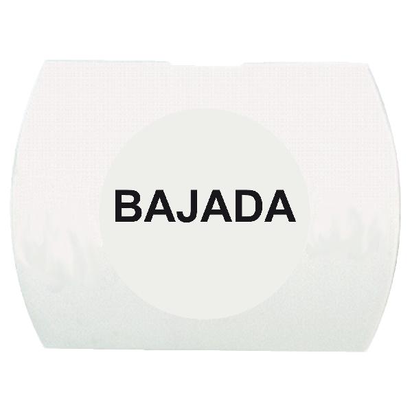 white cap marked BAJADA for rectangular non illuminated pushbutton Ø16