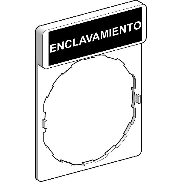 legend holder 30 x 40 mm with legend 8 x 27 mm with marking ENCLAVAMIENTO