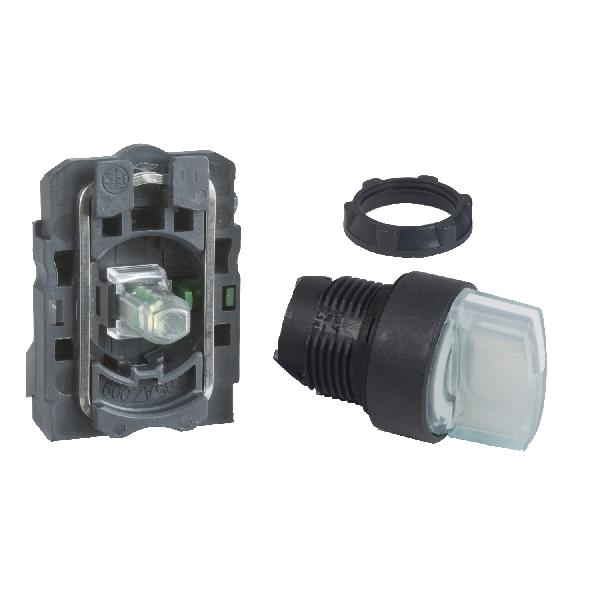 white illuminated selector switch handle 24V- contacts 2NO + 1NC