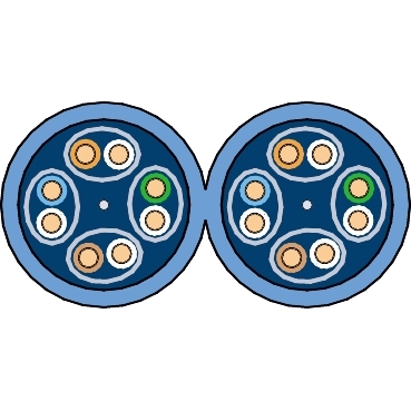 CABLE U FTP C.6 2X4P 500M