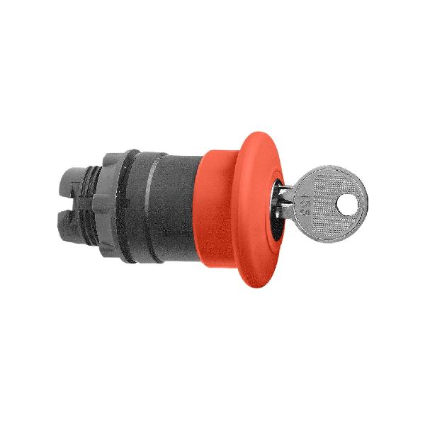 black Ø40 mushroom pushbutton head Ø22 latching key release
