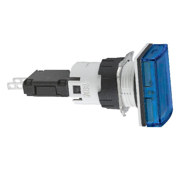 rectangular blue complete pilot light Ø16 with integral LED 12...24V