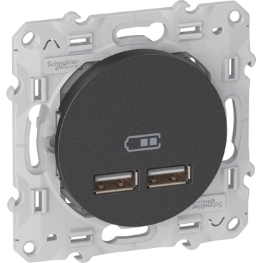 ODACE CHARGEUR USB 2.1 ANTHRA