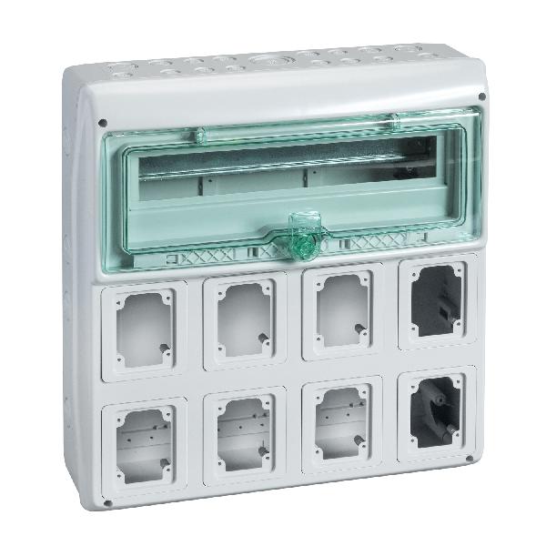 Kaedra - for power outlet - 8 openings - 1 x 18 modules