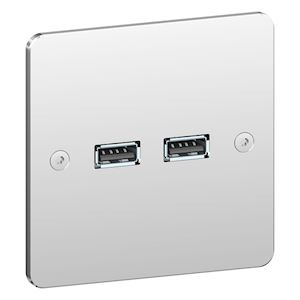 CHARGEUR DOUBLE USB CHROM