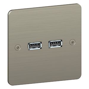 CHARGEUR DOUBLE USB NICKE