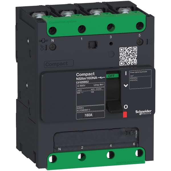 switch disconnector Compact NSXm NA, 4P, 50A rating, compression