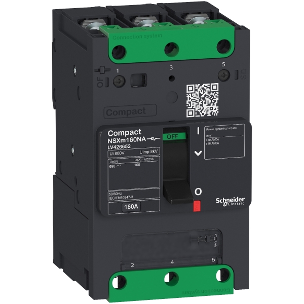 switch disconnector Compact NSXm NA, 3P, 50 A rating, compressio