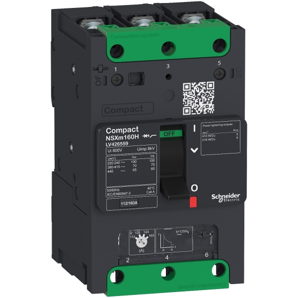 DISJ NSXM E (16 kA at 415 VAC), 3P, 160 A rat