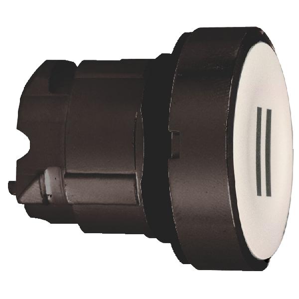 Tête bouton poussoir blanc - métal noir - marquage