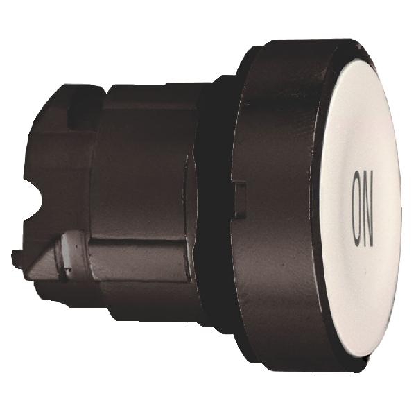Tête bouton poussoir blanc - métal noir - marquage