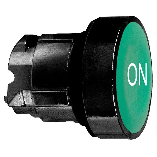 tête bouton poussoir diam 22 vert ON