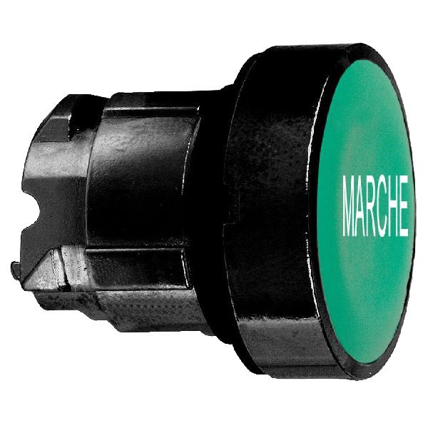 tête bouton poussoir diam 22 vert MARCHE