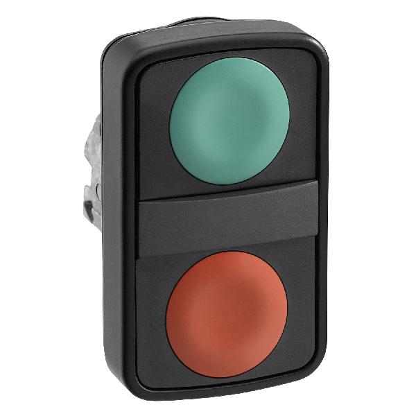 tête bouton poussoir diam 22 vert rouge
