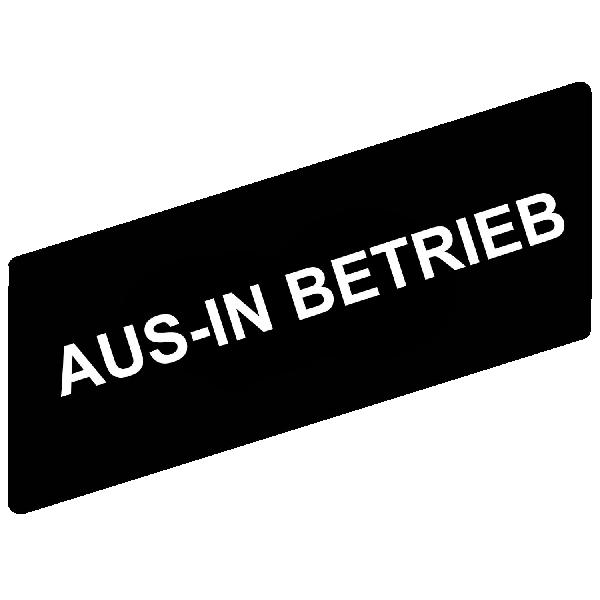 marked legend 8 x 27 mm for legend holder 30 x 40 mm - AUS-IN BETRIEB