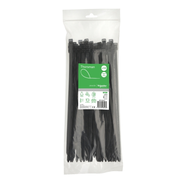 Colliers serrage 300x7,6mm noi