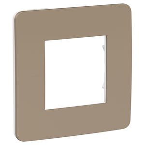 Plaque finition Taupe/Blanc 1P