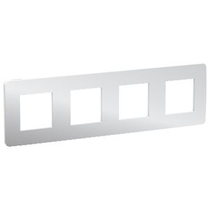 Plaque finition Alu/Blanc 4P