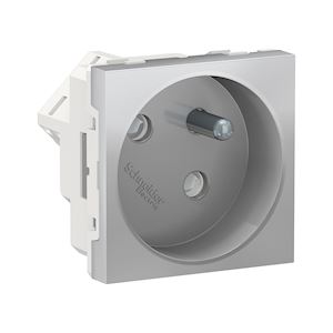 Prise 2P+T FR 45° rapide Alu